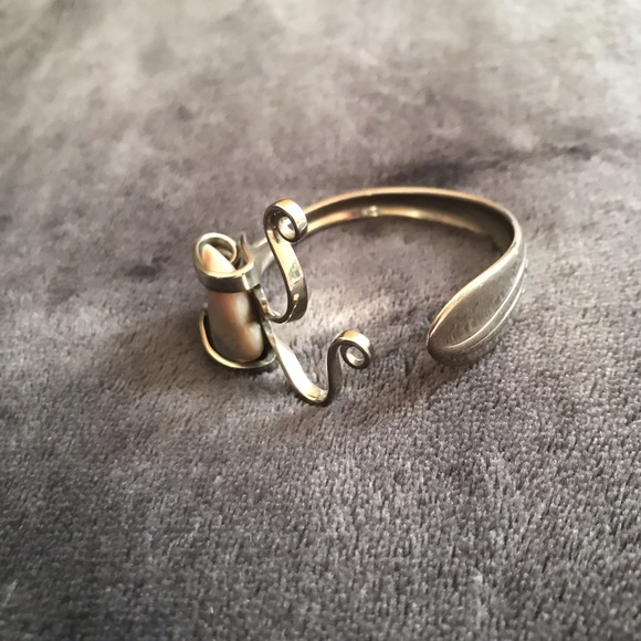 Silver bracelet with beautiful polished stone - Picture 8 of 8